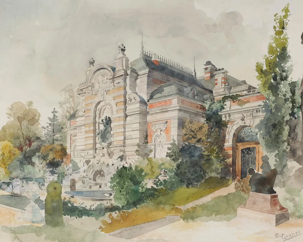 Villa In Einem Park by Ernst Graner - Canvas Print