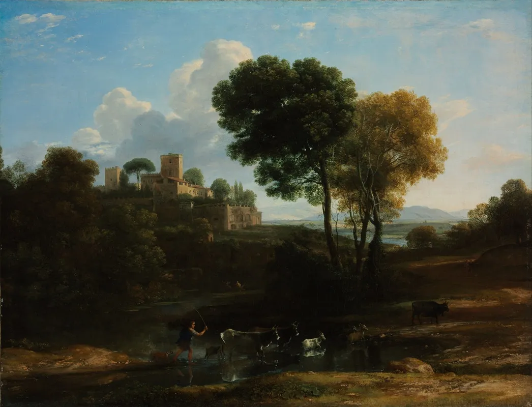 Villa In The Roman Campagna by Claude Lorrain - Canvas Print