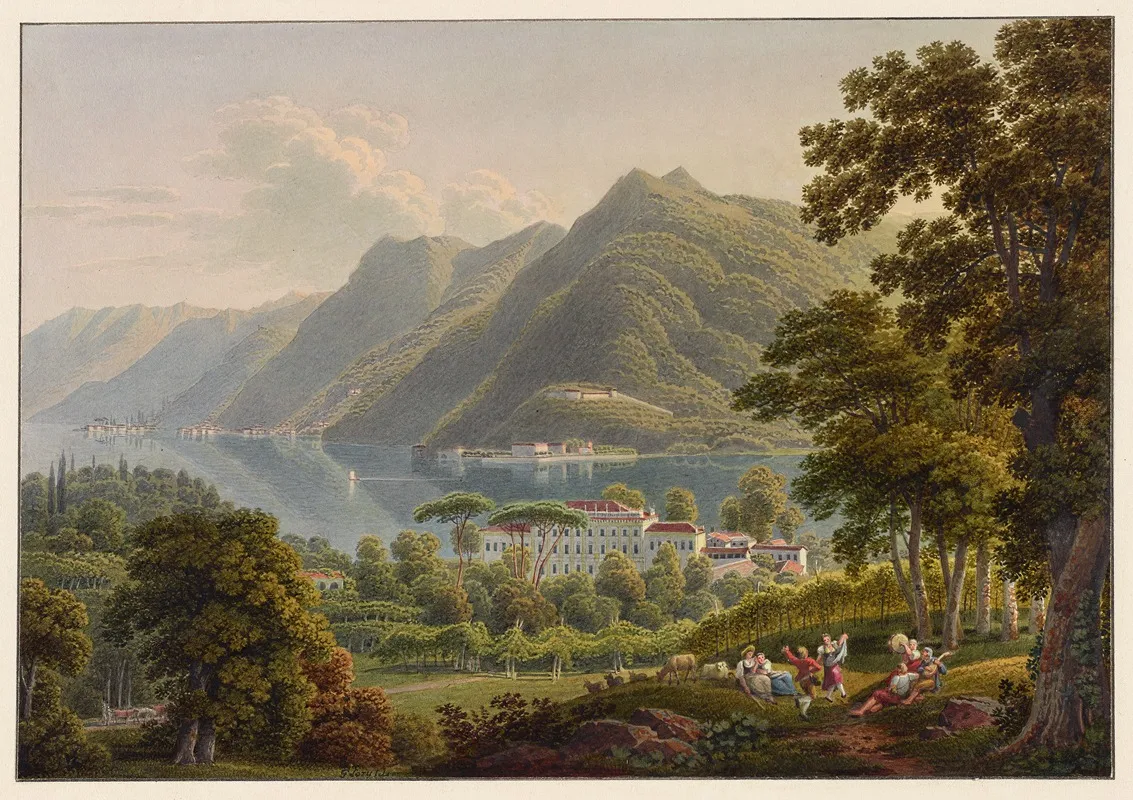 Villa Olmo by Gabriel Lory the Younger - Canvas Print