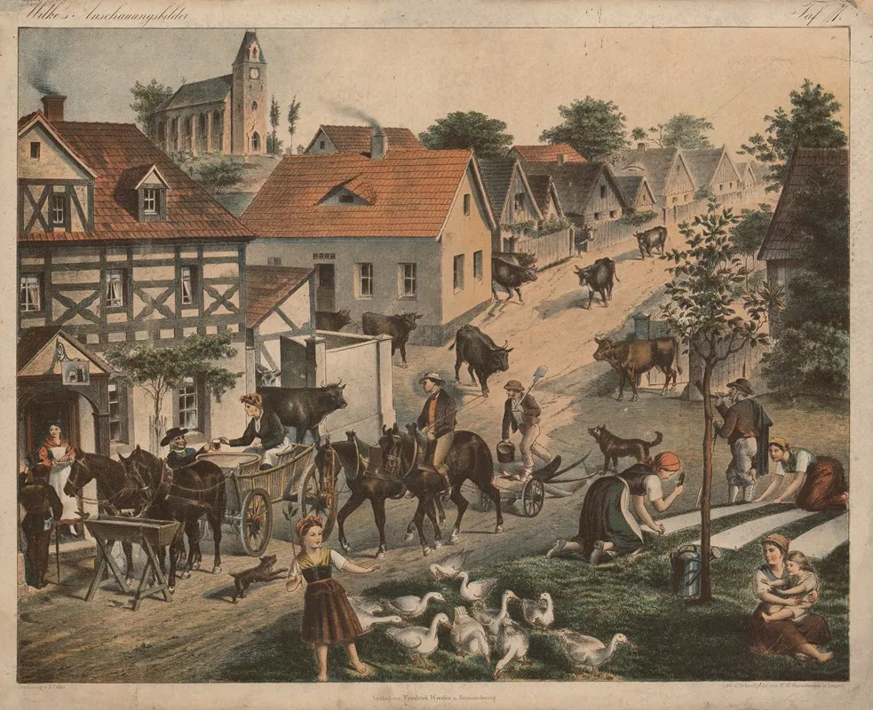 Village 4 by A. Toller - Canvas Print