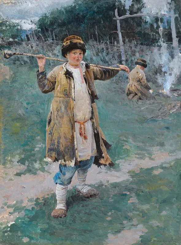 Village Boys by Sergei Arsenevich Vinogradov - Canvas Print