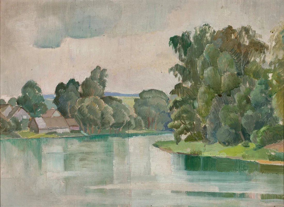 Village By A River 2 by Michał Rouba - Canvas Print