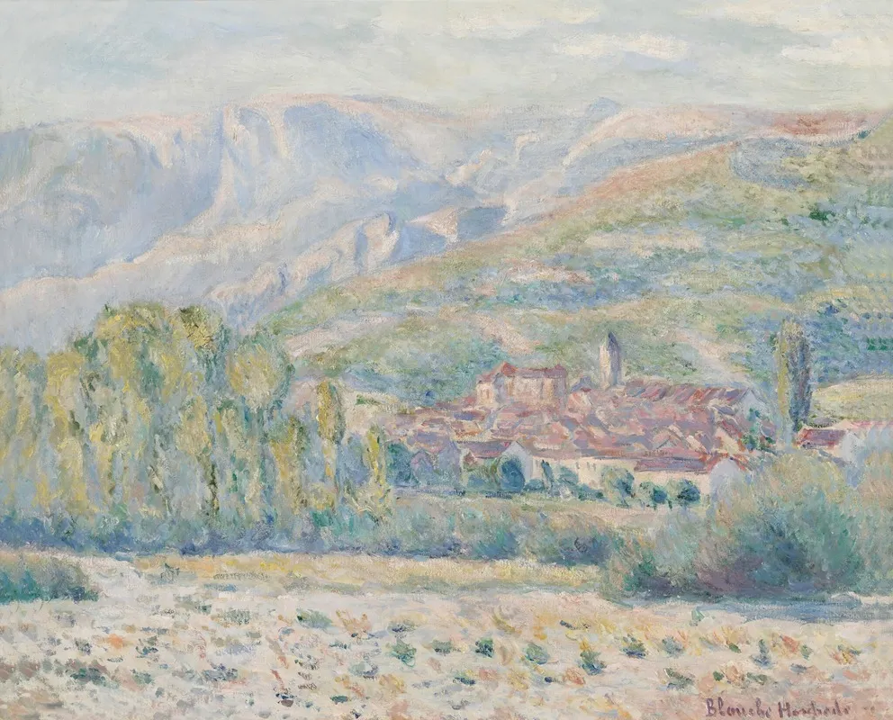 Village De Poujal Sur Orb Herault by Blanche Hoschedé-Monet - Canvas Print