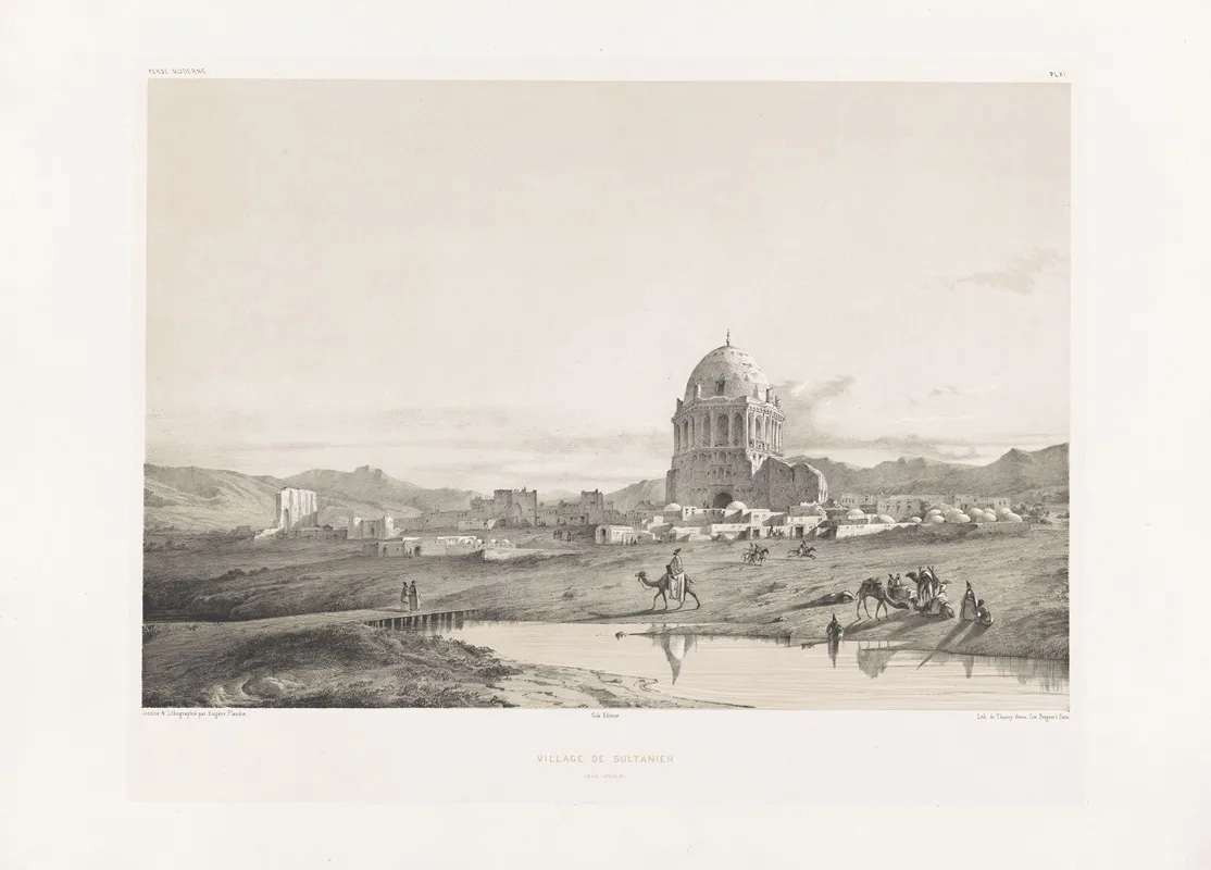 Village De Sultanieh by Eugène Flandin - Canvas Print