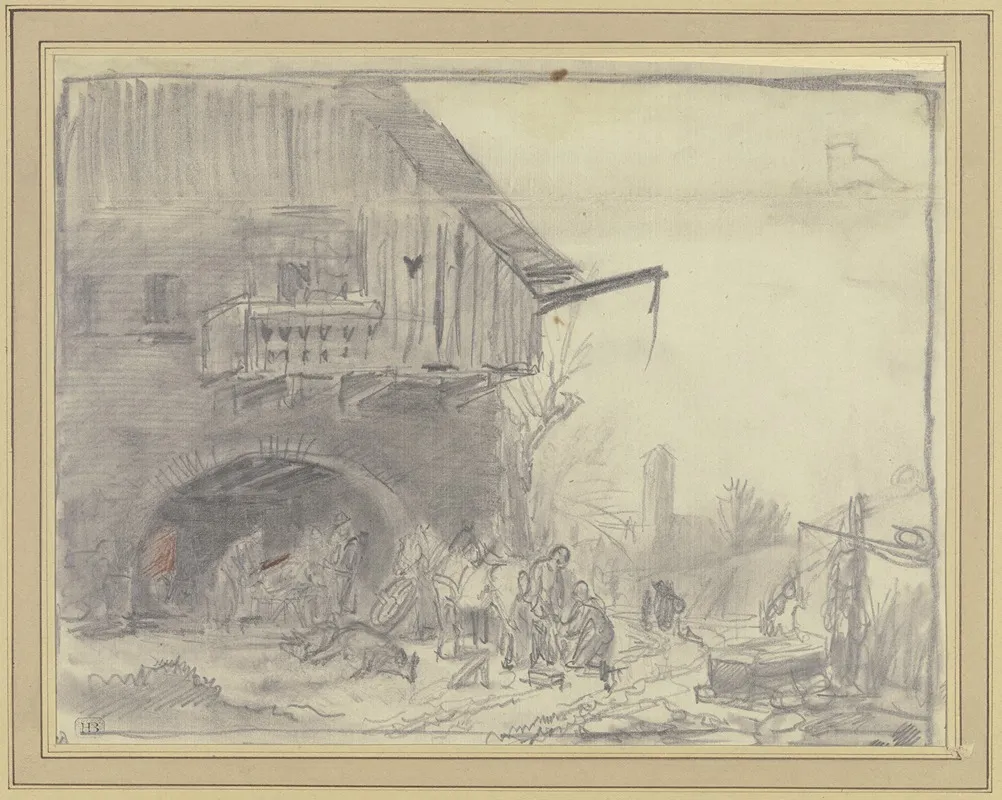 Village Forge 2 by Heinrich Bürkel - Canvas Print