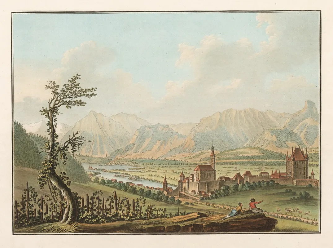 Ville De Thun Du Cote De Loccident by Caspar Wolf - Canvas Print
