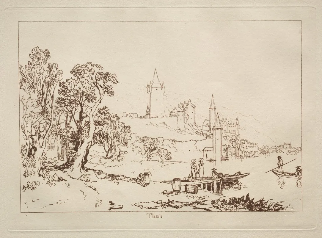 Ville De Thun Switzerland by Joseph Mallord William Turner - Canvas Print