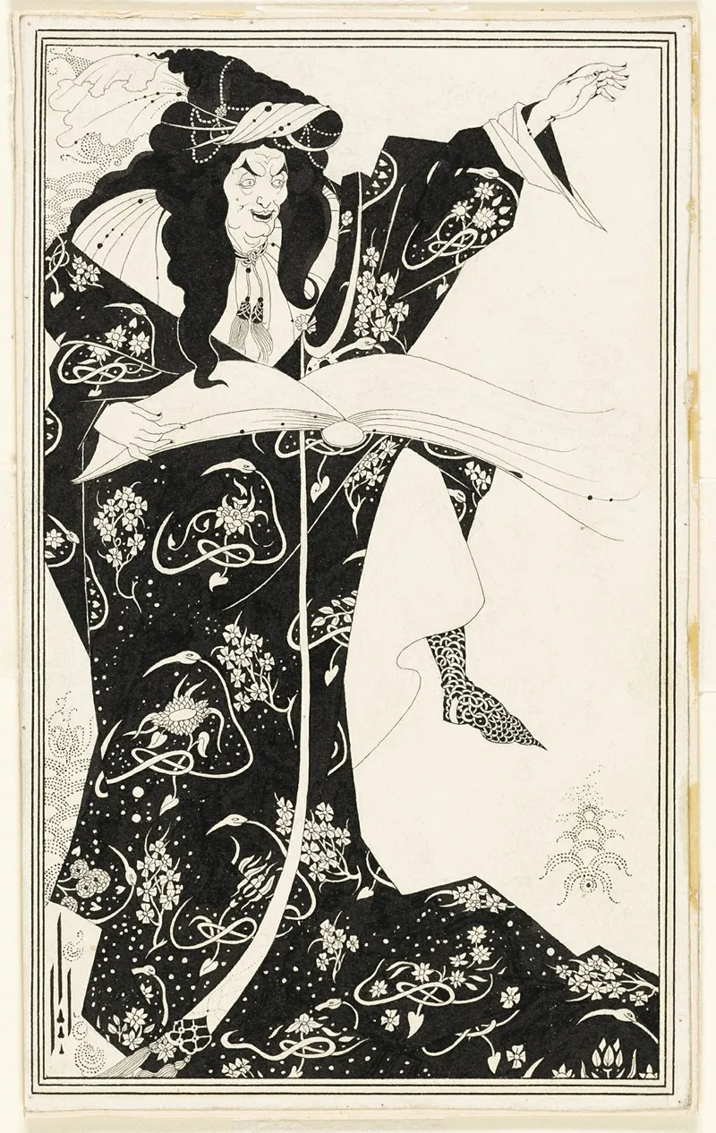 Virgilius The Sorcerer by Aubrey Vincent Beardsley - Canvas Print
