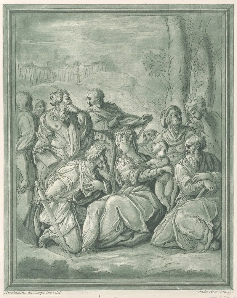 Virgin And Child Surrounded By Figures