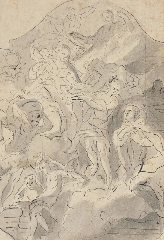 Virgin And Child With Adoring Saint