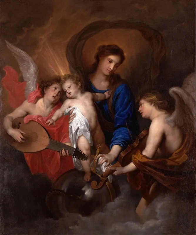 Virgin And Child With Music Making Angels