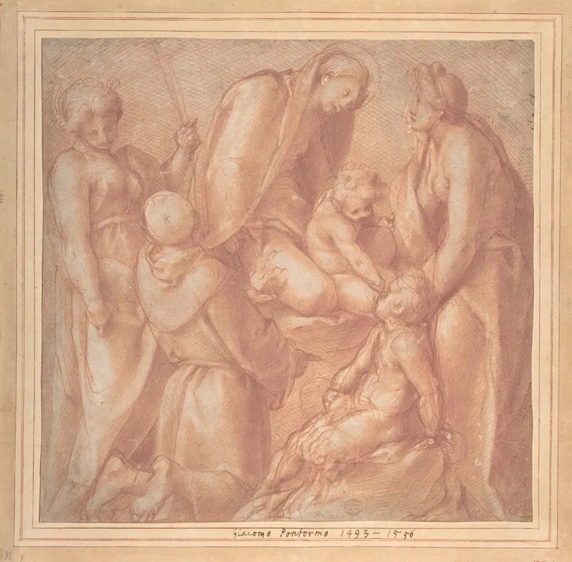 Virgin And Child With Saint Elizabeth The Infant Baptist Saint Anthony Of Padua And A Female Martyr