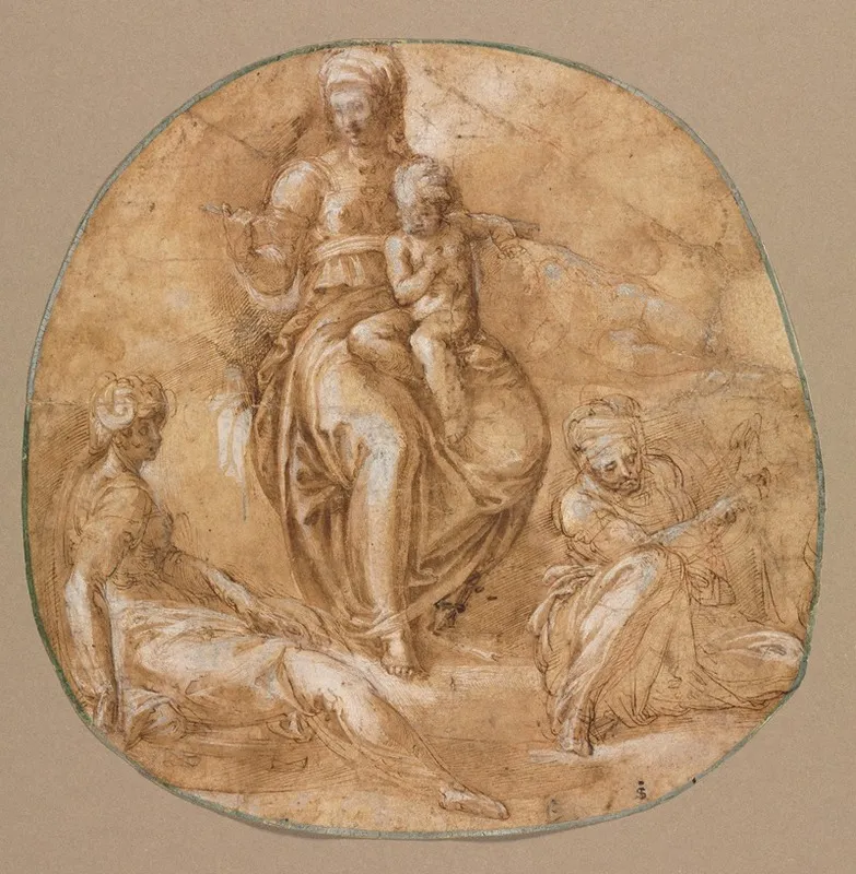 Virgin And Child With St Catherine Of Alexandria And Saint Anne by Battista Franco - Canvas Print