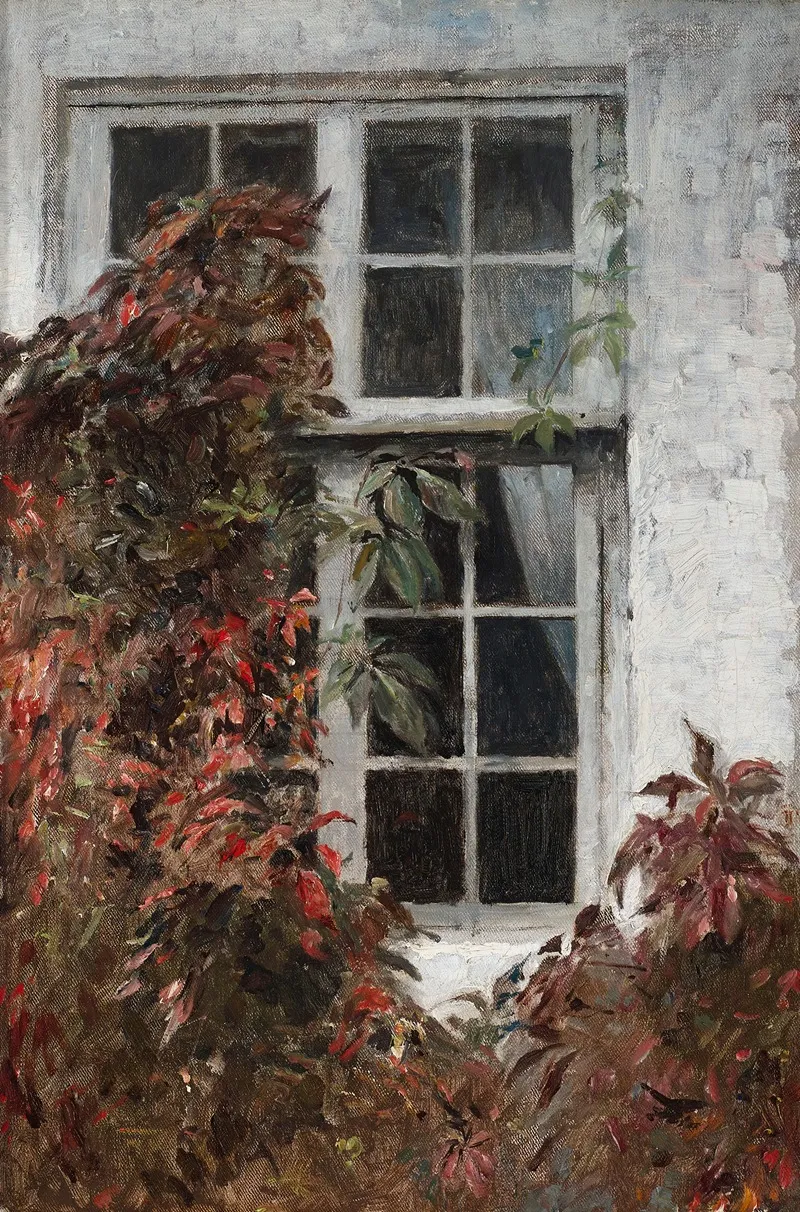 Virginia Creeper About A Window At Liselund