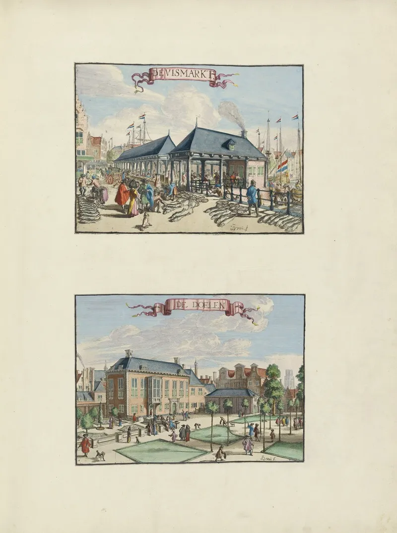 Vismarkt Sint Jorisdoelen De Vismarkt De Doelen by Johannes de Vouw - Canvas Print