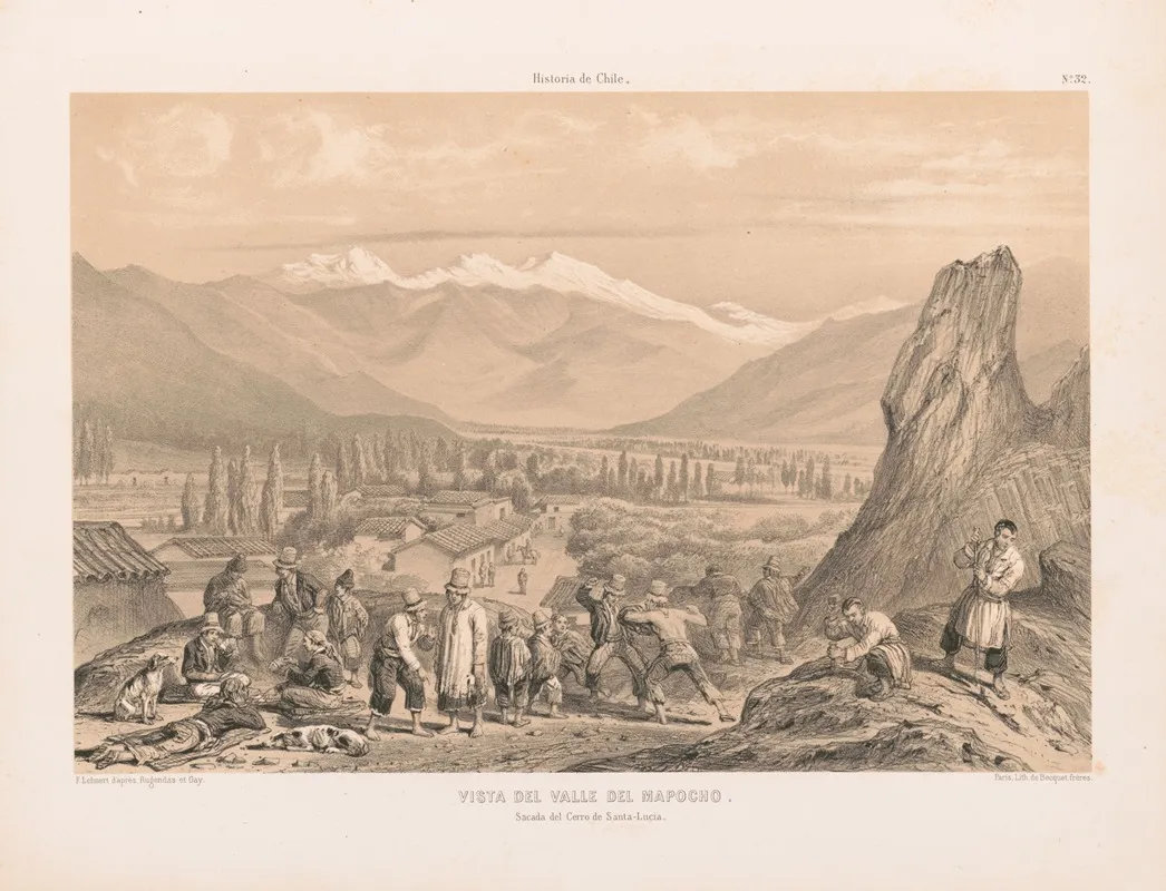 Vista Del Valle Del Mapocho by Pierre Frédéric Lehnert - Canvas Print