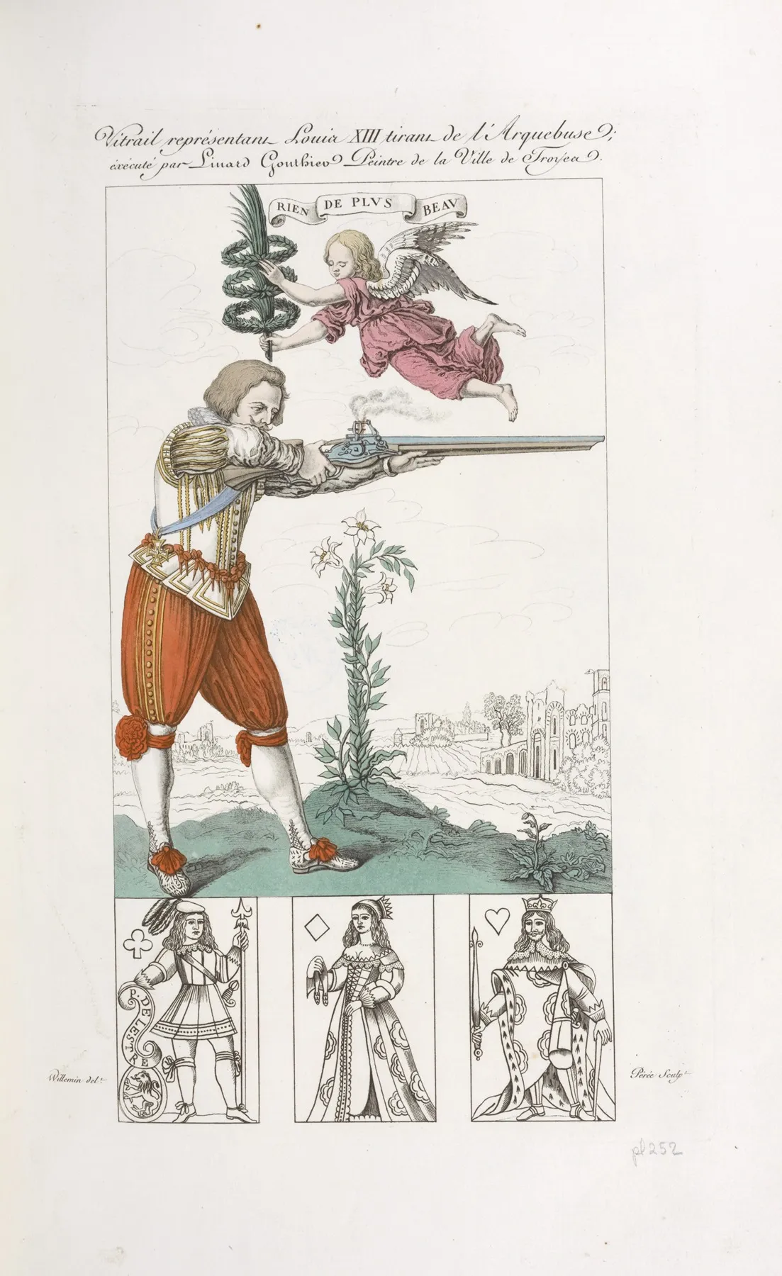 Vitrail Representant Louis Xiii Tirant De Larquebuse by Nicolas Xavier Willemin - Canvas Print