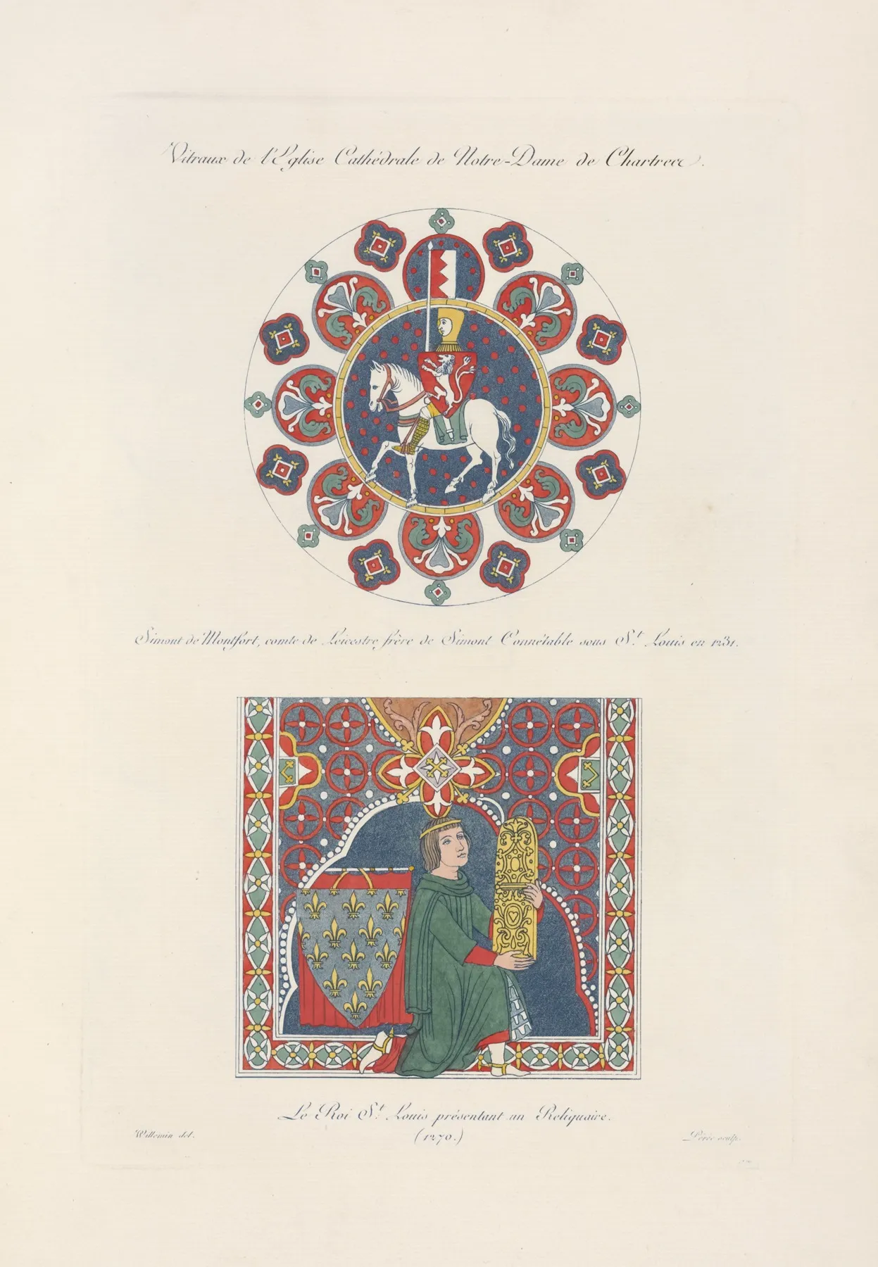 Vitraux De Leglise Cathedrale De Notre Dame De Chartres by Nicolas Xavier Willemin - Canvas Print