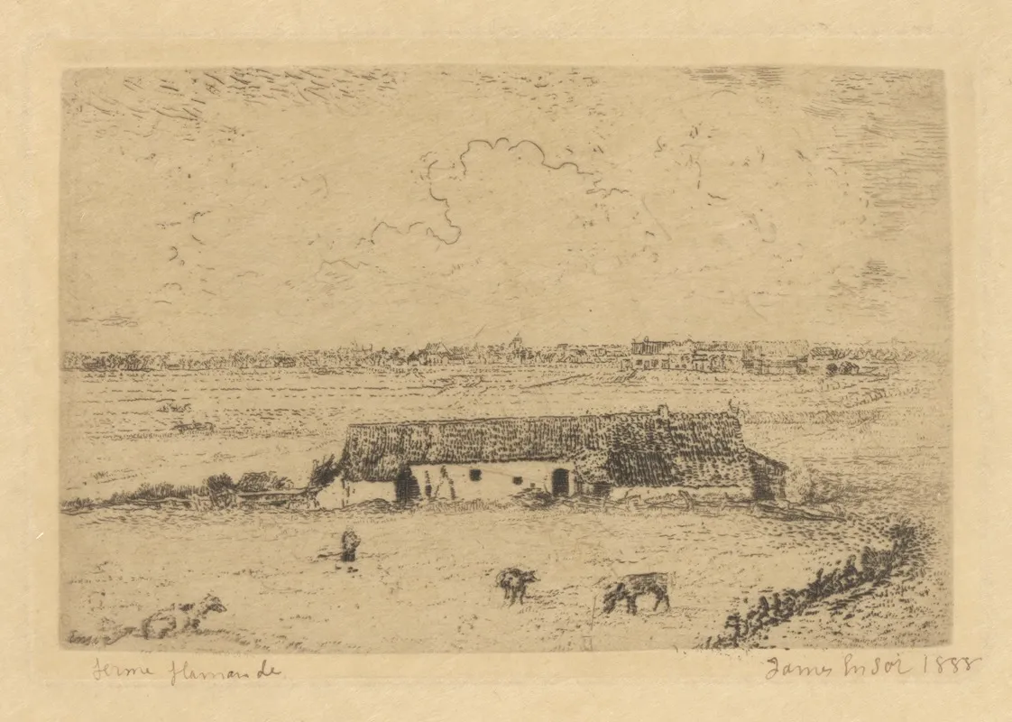 Vlaamse Hoeve by James Ensor - Canvas Print