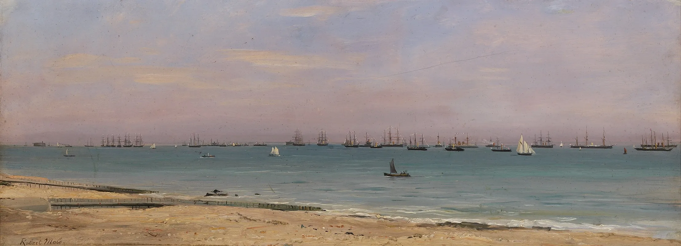 Vlootparade Op De Rede Van Portsmouth by Robert Mols - Canvas Print