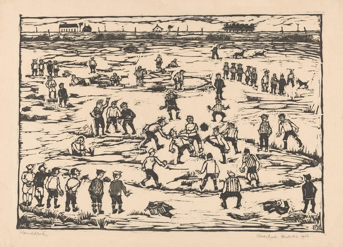 Voetbalspelers by Henk Henriët - Canvas Print