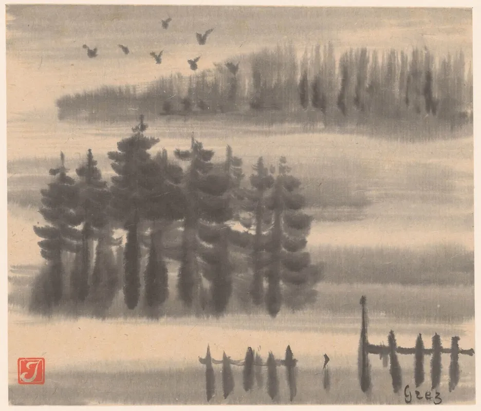 Vogels Boven Boslandschap