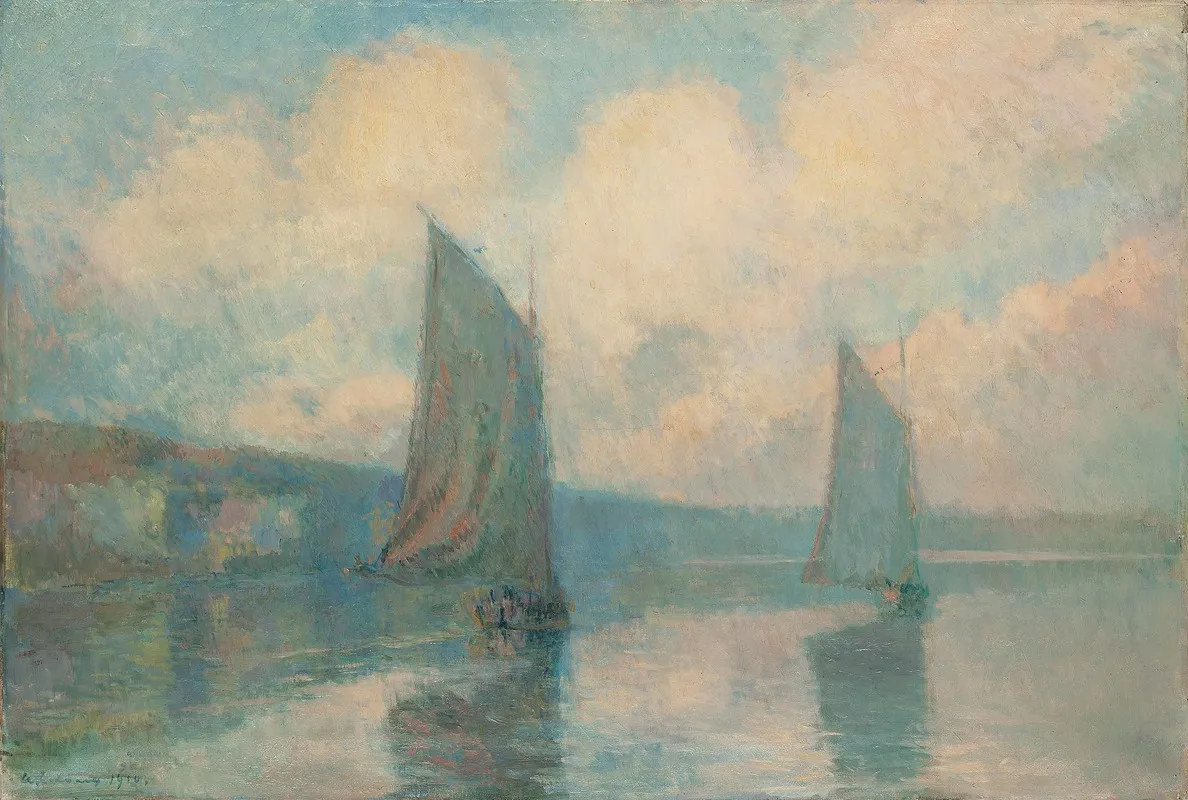 Voiliers Sur La Seine by Albert Lebourg - Canvas Print