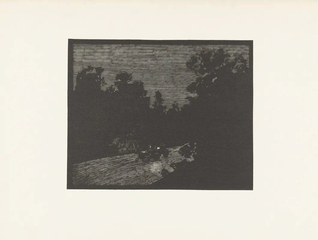 Voiture Dans La Nuit by Georges Hugo - Canvas Print