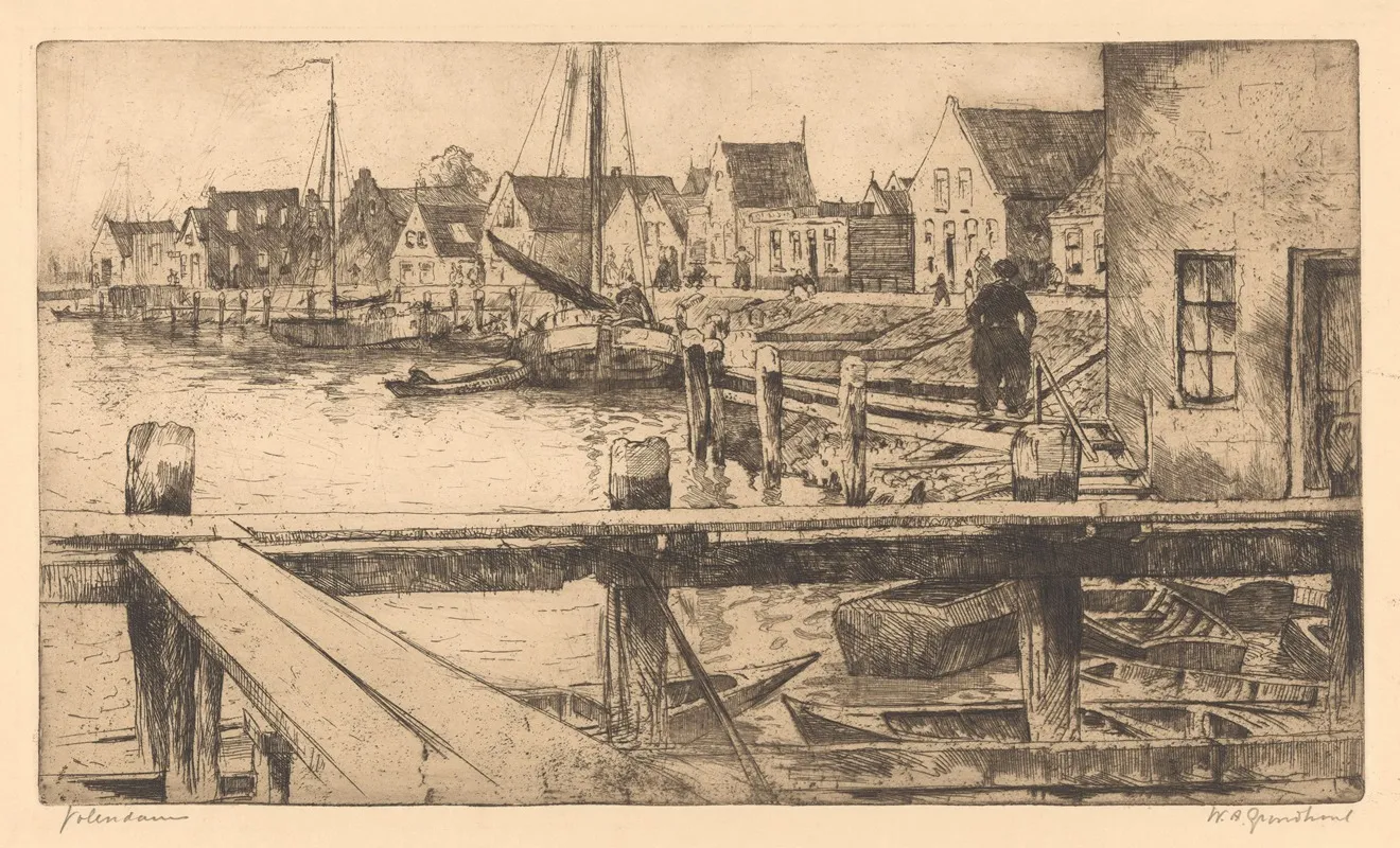 Volendam 3 by Willem Adrianus Grondhout - Canvas Print