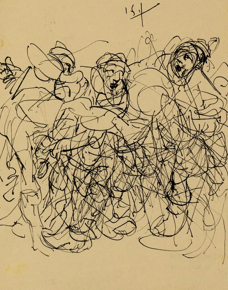 Voorstudie Drie Figuren by Alfred Ost - Canvas Print