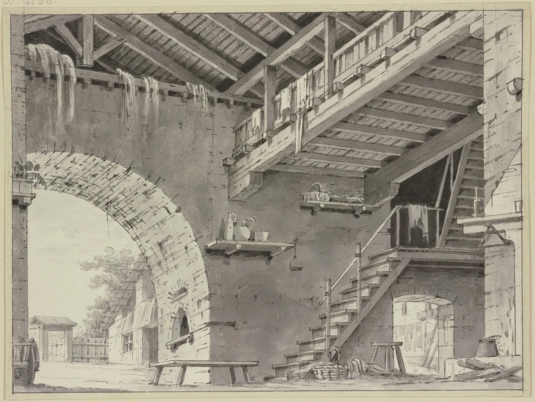 Vorhalle Eines Italienischen Bauernhauses by Giorgio Fuentes - Canvas Print