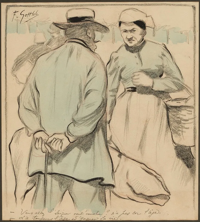 Vous Allez Lsaigner Voutcochon Na Pas Cor Lage La Toujours Lage Edgagner Sa Vie by Fernand Louis Gottlob - Canvas Print