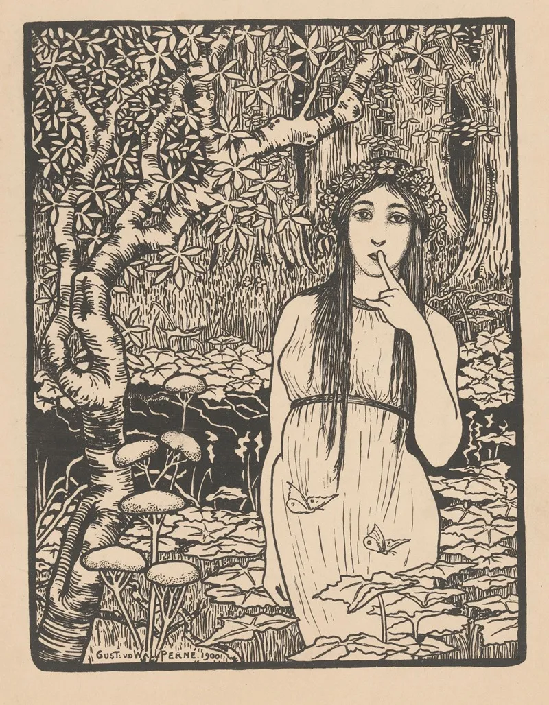 Vrouw In Boslandschap by Gust van de Wall Perné - Canvas Print