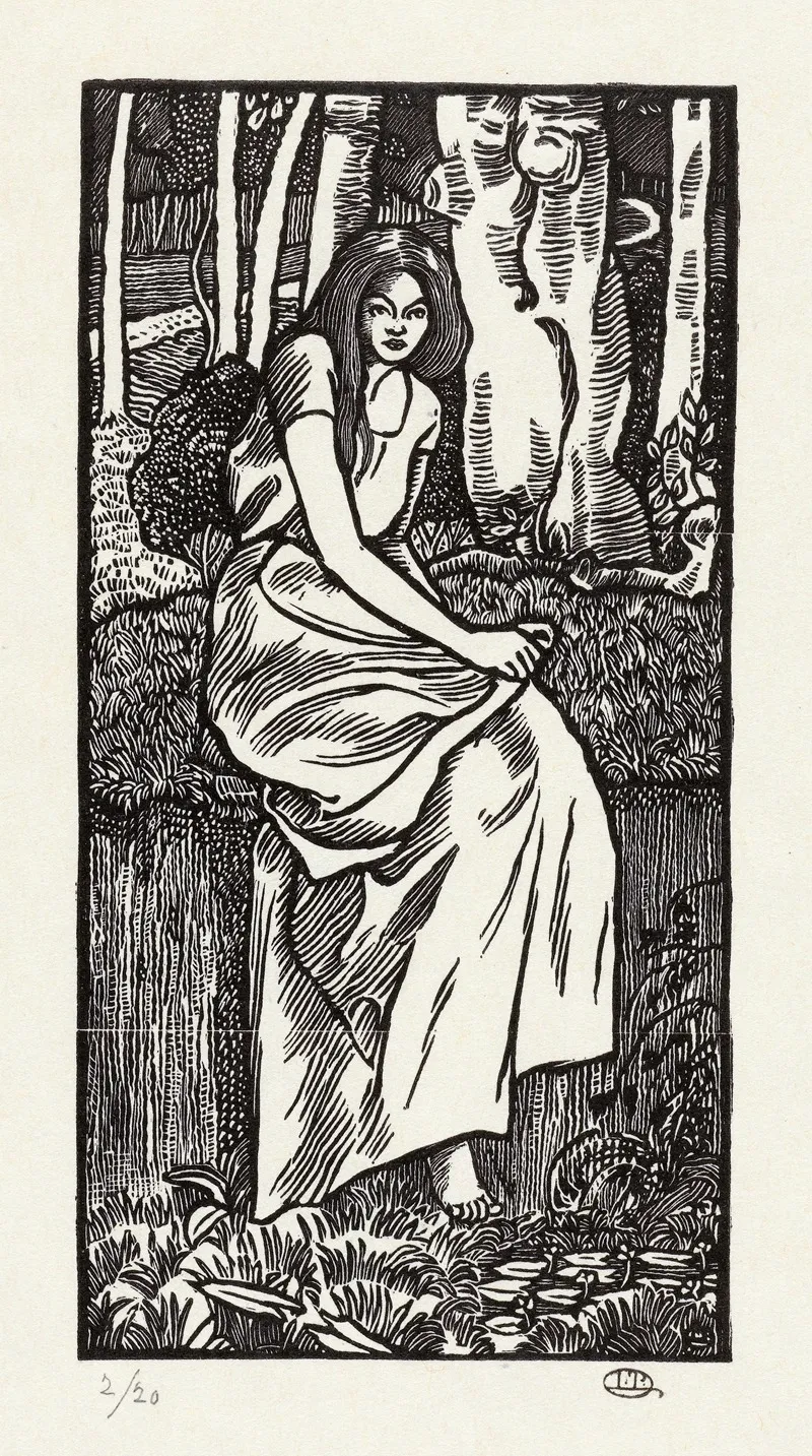 Vrouw In Een Bos by Lucien Pissarro - Canvas Print