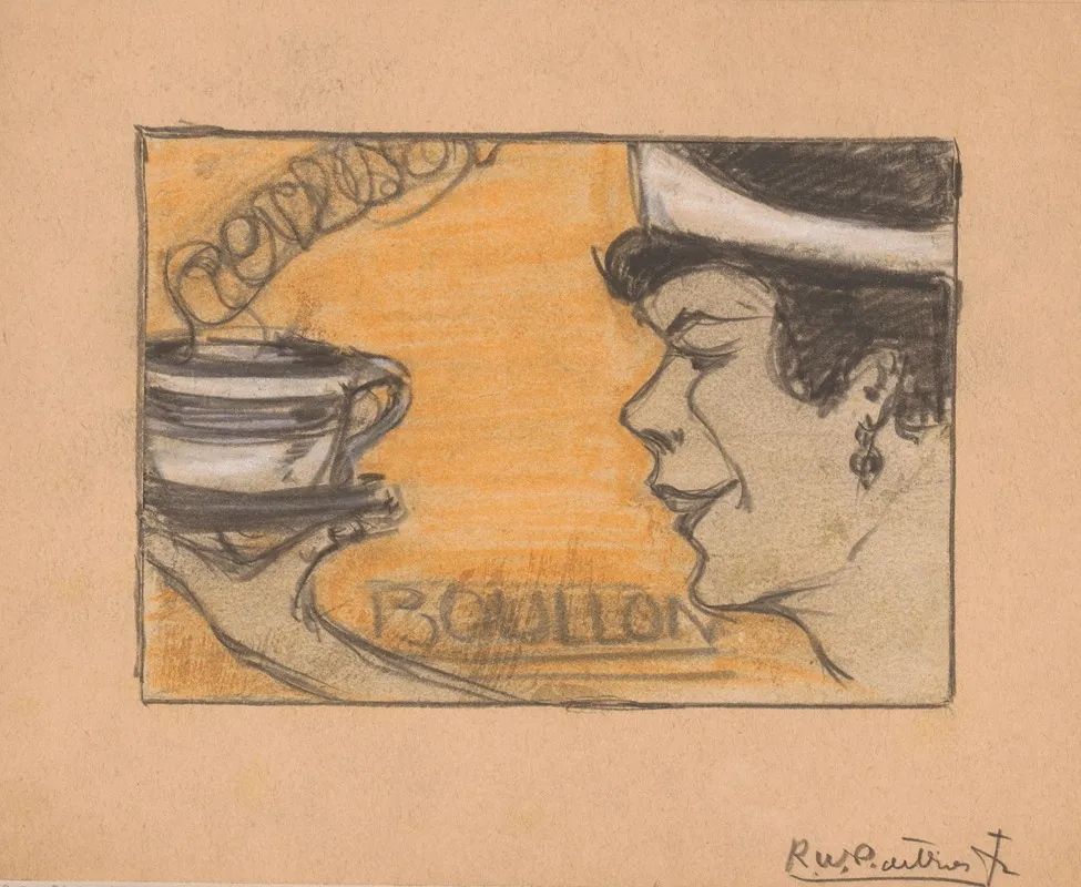 Vrouw Met Een Mok Bouillon by Reinier Willem Petrus de Vries - Canvas Print