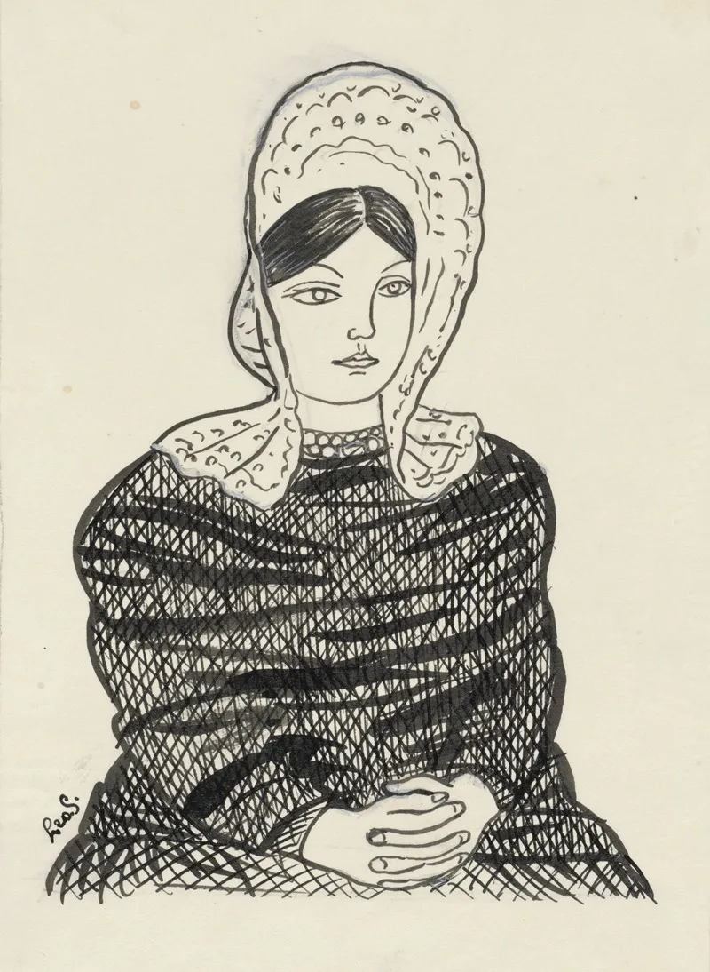 Vrouw Met Kapje Op Het Hoofd 2 by Leo Gestel - Canvas Print