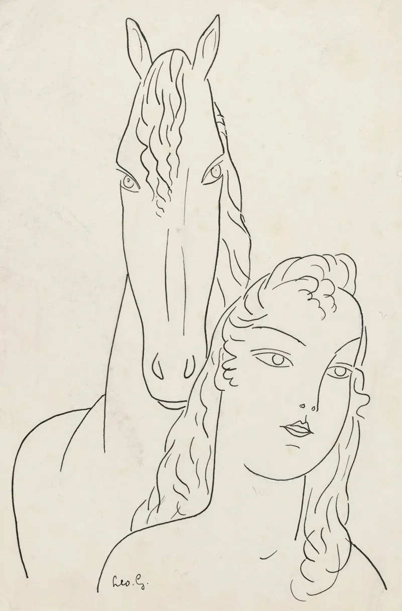 Vrouw Met Paard by Leo Gestel - Canvas Print