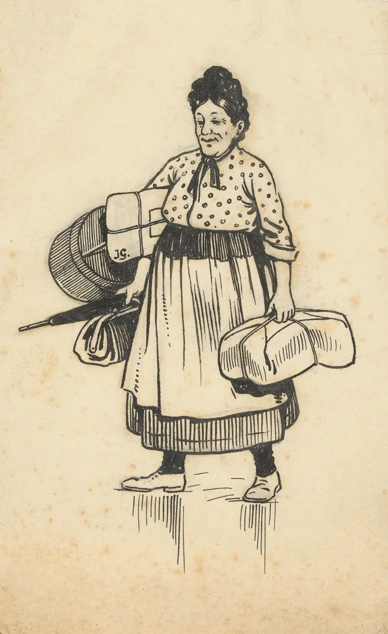 Vrouw Met Reisgoed