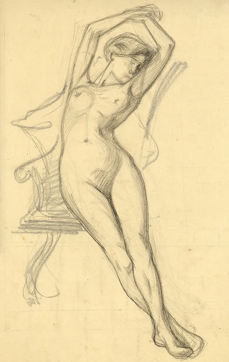 Vrouwelijk Naakt 2 by Albert Daenens - Canvas Print