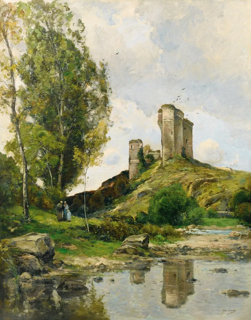 Vue De Herisson Avec Deux Paysannes Et Un Enfant