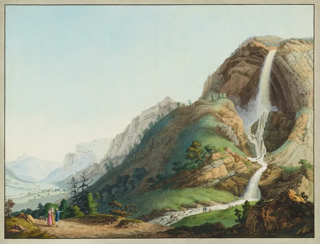 Vue De La Cascade De Larpenas by Jean-Antoine Linck - Canvas Print