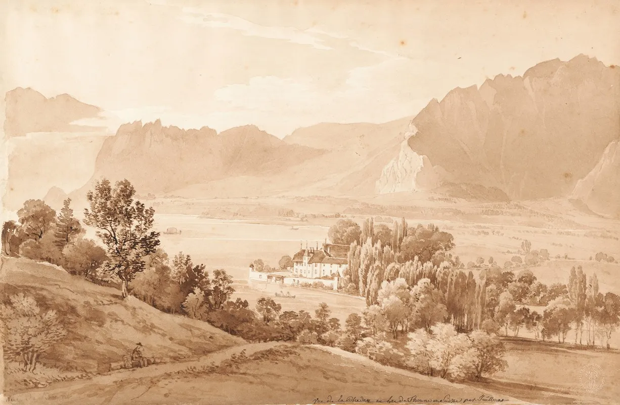 Vue De La Chadou Au Lac De Thoune by Jacques Henri Juillerat - Canvas Print