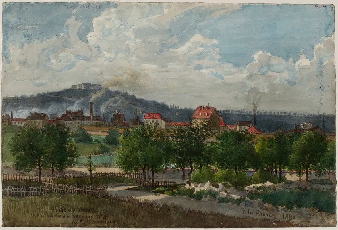 Vue De La Porte De Vanves Prise De La Rue De Bagneux Au Grand Montrouge by Félix Brard - Canvas Print