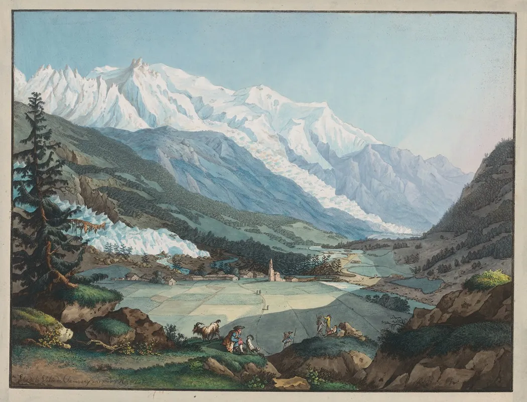Vue De La Valee De Chamouny Pris Pres Dargentiere by Carl Ludwig Hackert - Canvas Print