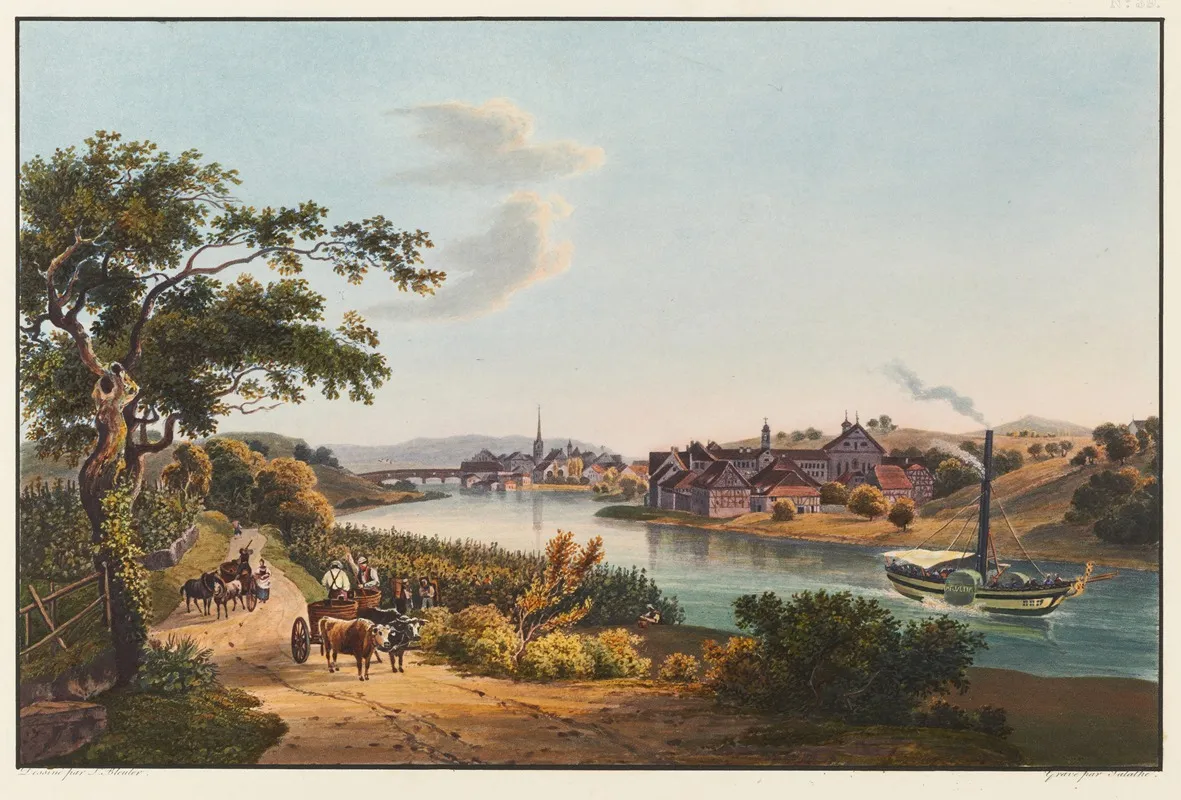 Vue De La Ville De Diessenhofen Et Du Couvent De Catherinenthal
