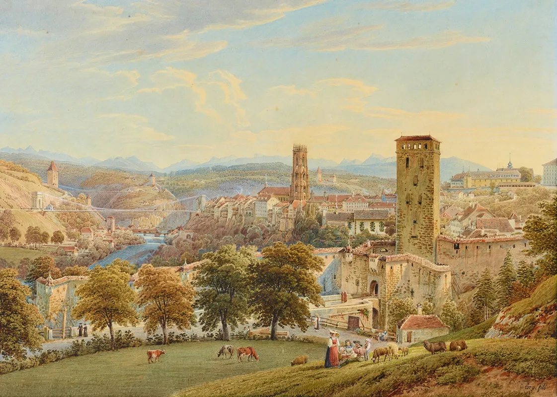Vue De La Ville De Fribourg