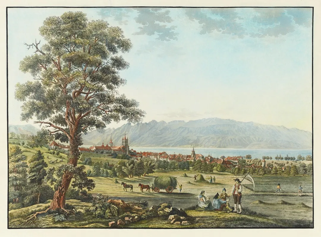 Vue De Lausanne Et Du Lac Leman by David Alois Schmid - Canvas Print