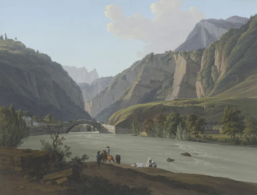 Vue De Lentree De Cluse Du Mont Vergi De Laiguille De Varens by Jean-Antoine Linck - Canvas Print