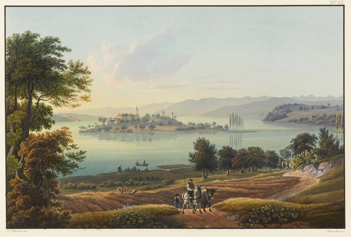 Vue De Ljsle De Meynau Dans Le Lac De Constance