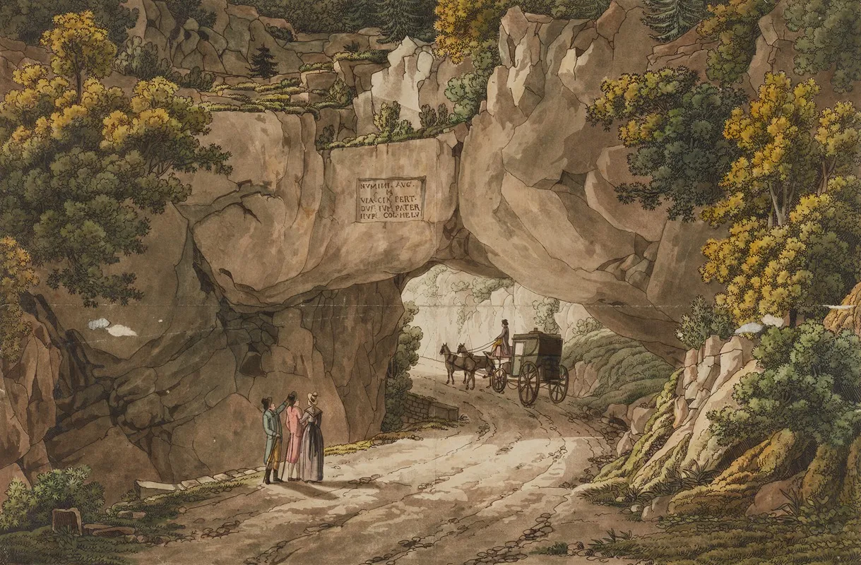 Vue De Pierre Pertuis by Peter Birmann - Canvas Print